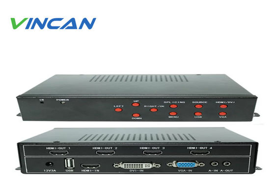RS232 LAN IR کنترل از راه دور LCD Video Wall Controller با خروجی HDMI DVI و حالت های دیواری 2x2 2x3 3x2 4x1 4x2 3x3