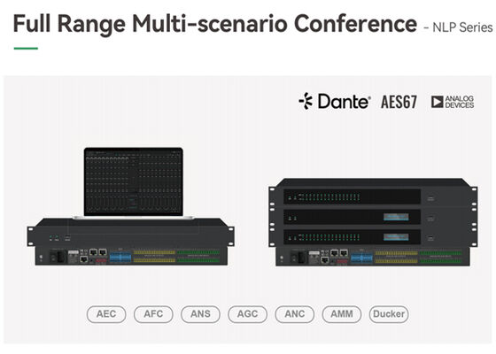 VINCAN NLP Series Conference Audio DSP Processor with AEC Automatic Mixing and Dante/AES67 Network Audio