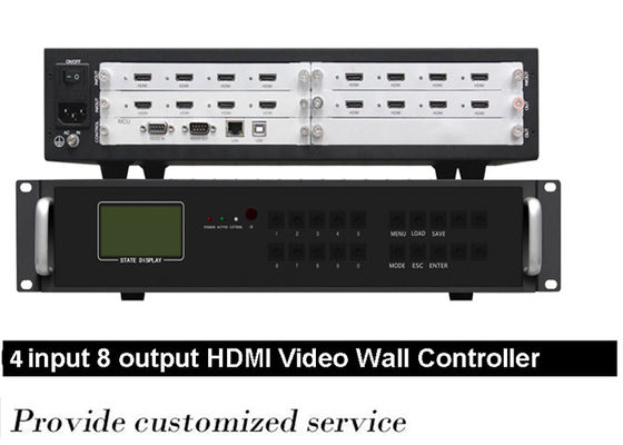 کنترلر 4 در 8 خروجی HDMI 4x4 , پردازنده 2x4 HDMI ویدیو دیوار