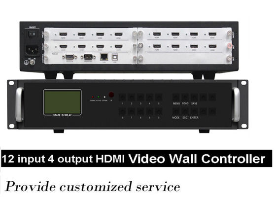 چند فرمت 2x2 HDMI کنترلر دیواری LCD 12 در 4 خروجی RJ45