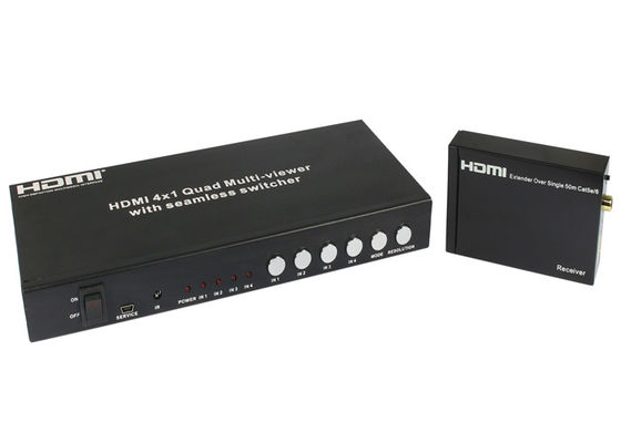 UTP Extender HDMI 4x1 Quad Multi Viewer با RS232 بدون درز و فرمان سوئیچ IR