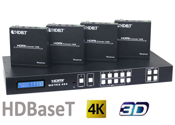 سوئیچر ماتریس HDMI1.4 4X4 HDBaseT با گیرنده های 4Pcs 70M و 100M HDMI HDBaseT