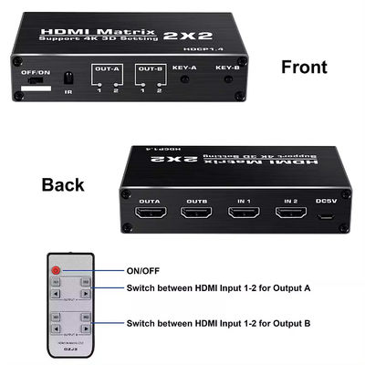 پشتیبانی EDID 70 متر IR HDBaseT 4X4 HDMI Matrix Switcher با کنترل از راه دور IR