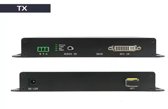 20 کيلومتر DVI Fiber Extender 1080p@60Hz HDMI 1.3 و 3.5mm پشتیبانی صوتی