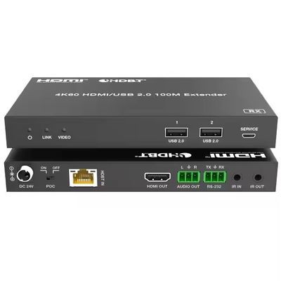 4K USB 2.0 HDBaseT Extender over LAN HDBaseT PoC کابل تک Cat5e / 6a / 7 ، حداکثر 100m