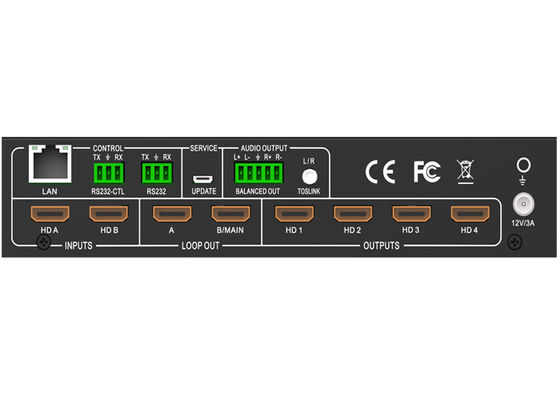 2 در 4 خارج 2x4 Hdmi Splitter با آداپتور دیوار ویدیو 2x2 Video Wall Controller - 4k