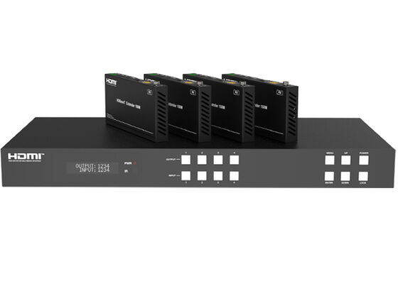 سوئیچ ماتریس HDMI VINCAN 4x4 HDBaseT با 4K60 4:4:4، PoC و 4 گیرنده برای توزیع حرفه‌ای AV