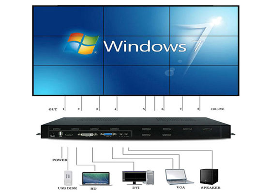 HDMI 1 در 9 خروجی 1080P VGA پردازنده دیواری تصویری 2x2 3x3 3x2 4x2