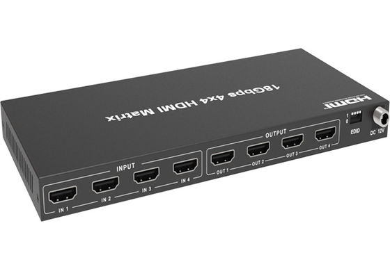 محفظه فلزی سوئیچر ویدیویی 18 گیگابیت بر ثانیه 4k HDMI HDCP 2.2 4x4