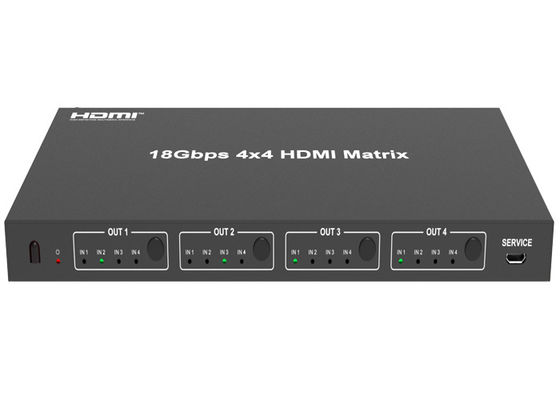 گیرنده مادون قرمز سوئیچر HDMI ماتریس 4×4 میکرو یو‌اس‌بی 18 گیگابیت بر ثانیه