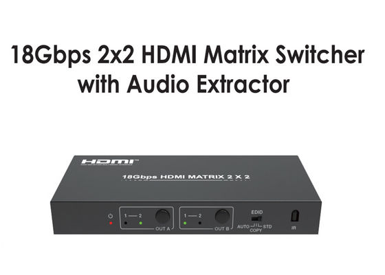 نوع یک سوئیچر ماتریس 18 گیگابیت بر ثانیه 2x2 HDMI با استخراج کننده صدا
