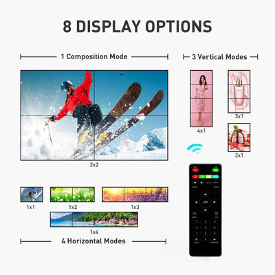 1 در 4 خروجی تلویزیون LCD چند صفحه کنترلر ویدئو دیوار 2x2 با 8 حالت دیواری