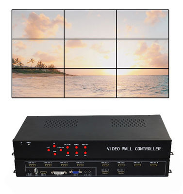 کنترلر دیواری تلویزیون FCC CE Rohs 1 IN 9 OUT Video Matrix 3x3 با 9 صفحه